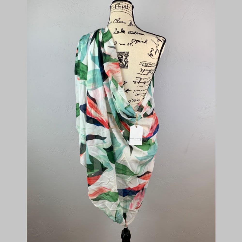 Subtle Luxury Birds of Paradise Pareo Sarong Scarf - Picture 2 of 6